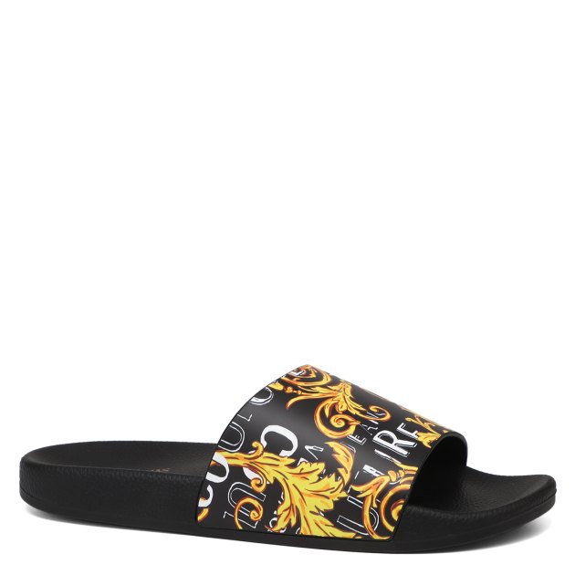 Мужские сланцы VERSACE JEANS COUTURE SLIDE, Артикул 76YA3SQ4, черный | 3904323. Ракурс 1