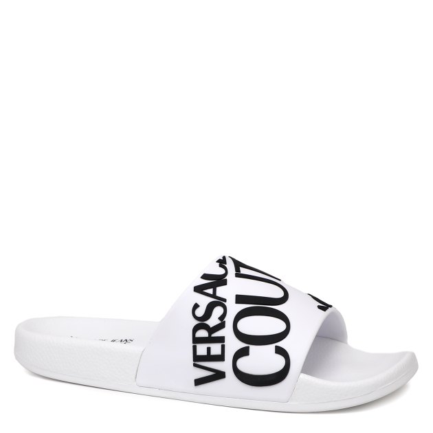 Мужские сланцы VERSACE JEANS COUTURE SLIDE, Артикул 76YA3SQ1, белый | 3904327. Ракурс 1