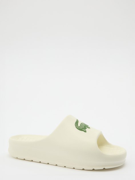 Lacoste white slides best sale