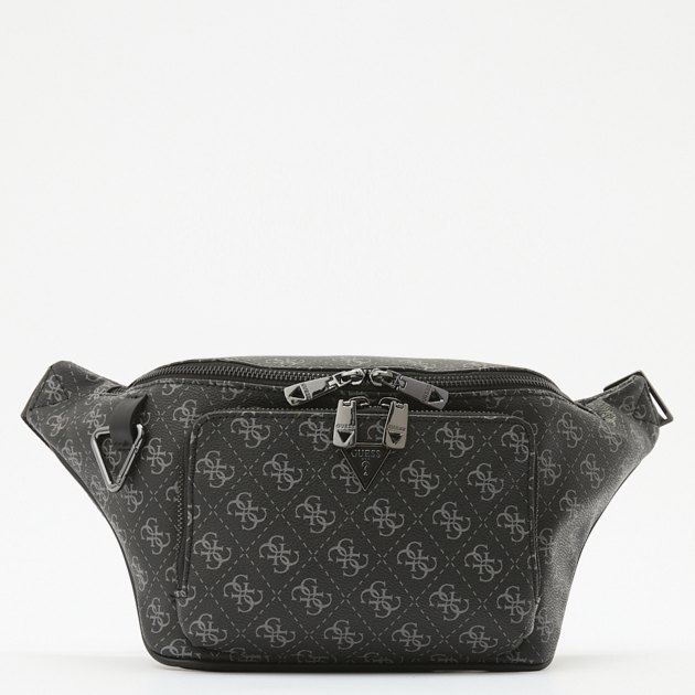 Мужская поясная сумка GUESS MILANO MAXI BUMBAG W FRT PCKET, Артикул HMMILOP4256, черный | 3914371. Ракурс 1