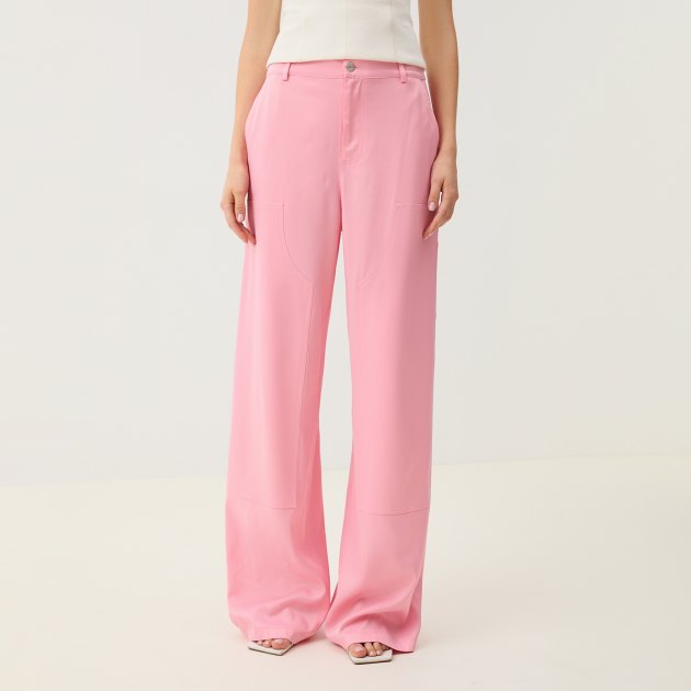Женские брюки карго MO5CH1NO JEANS SEASONAL SOLID COLOURS, Артикул 0334, розовый | 3931987. Ракурс 1