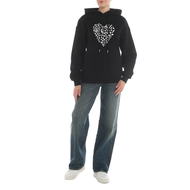 Женское худи MO5CH1NO JEANS SHINE AND SPARKLE, Артикул 1721, черный | 3932022. Ракурс 1