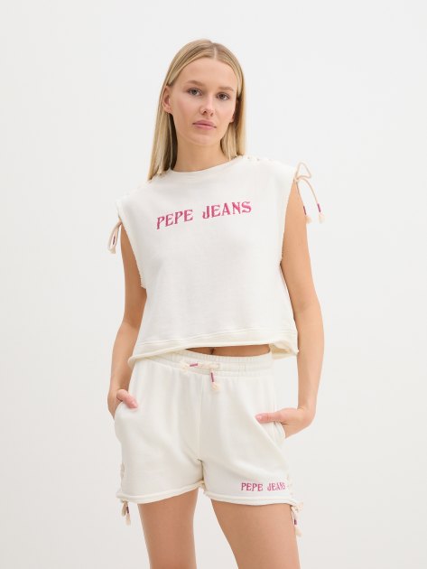 Топ PEPE JEANS KENDALL, Артикул PL581424, белый | 3936841. Ракурс 1 Топ PEPE JEANS KENDALL, Артикул PL581424, белый | 3936841. Ракурс 1
