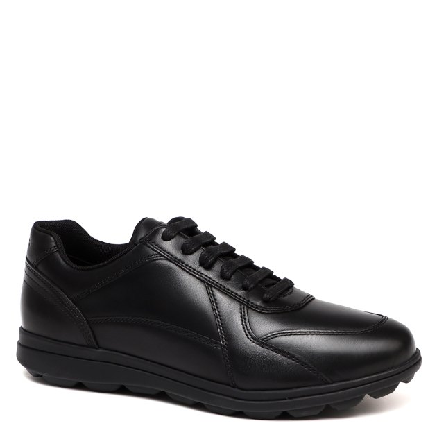 Geox black leather shoes hot sale