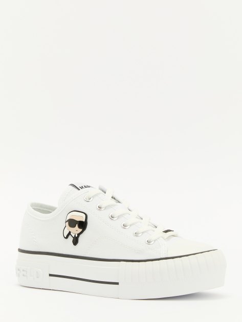 Женские кеды KARL LAGERFELD KAMPUS MAX Nft Patch Lo Lace, Артикул KL60424, белый | 3971951. Ракурс 1