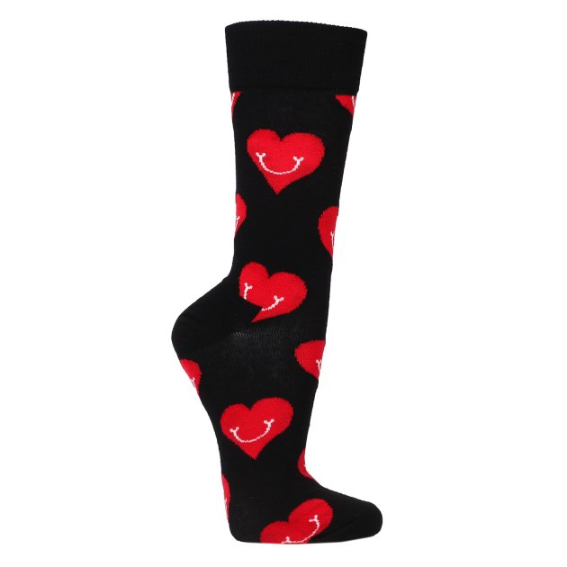 Носки и прочее HAPPY SOCKS SMILEY HEART SOCK SMH01 ЧЕРНЫЙ - купить