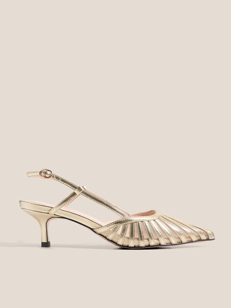 Женские туфли с открытой пяткой (слинг-бэк) TENDANCE, Артикул LT0321-109, золотой | 3972376. Ракурс 1
