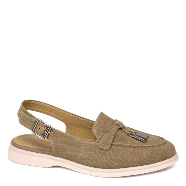 Женские лоферы с открытой пяткой (слинг-бэк) TENDANCE, Артикул YS-2299A-X61, зелено-бежевый | 4043136. Ракурс 1