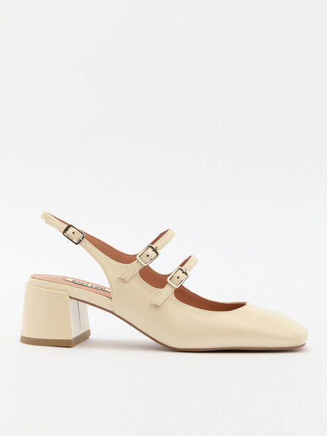 Женские туфли с открытой пяткой (слингбэк) BIBI LOU NINETTA, Артикул 681Z21VK, молочно-бежевый | 4044012. Ракурс 1