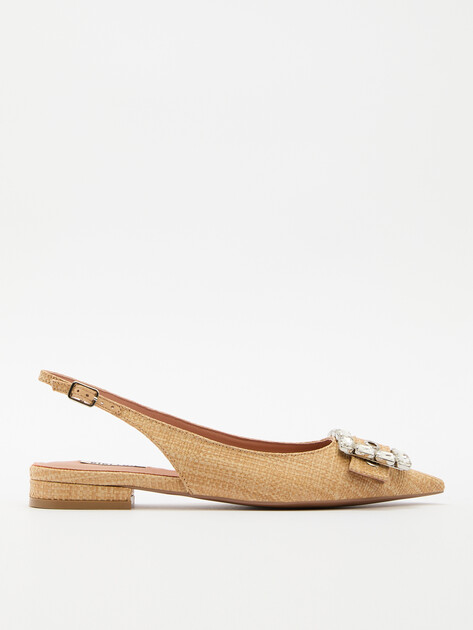 Женские туфли с открытой пяткой (слингбэк) BIBI LOU MIA FLAT, Артикул 534Z69VK, бежевый | 4044025. Ракурс 1