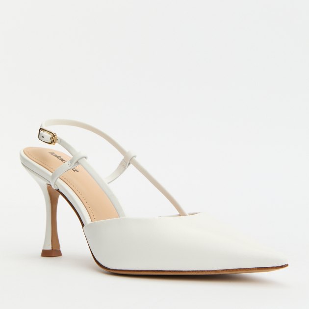 Женские туфли с открытой пяткой (слингбэк) LOLA CRUZ CARMEN 85, Артикул 107Z13BK, белый | 4049560. Ракурс 1