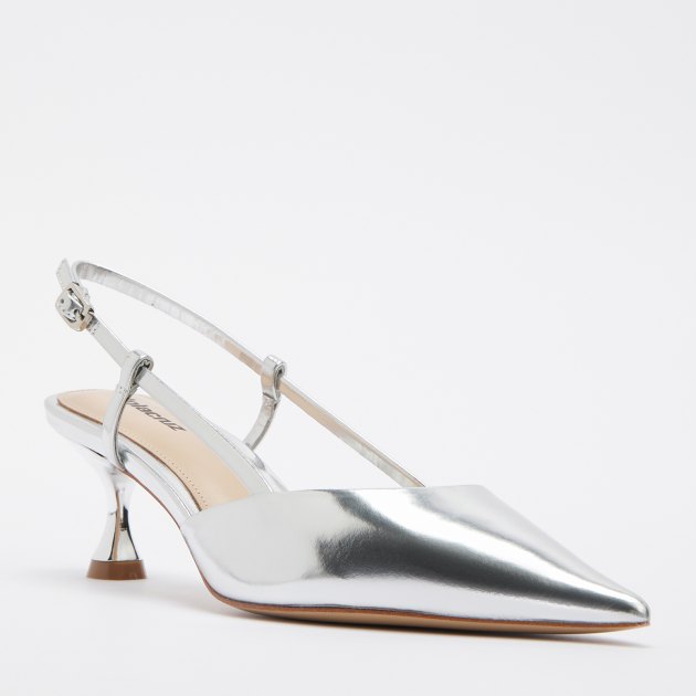 Женские туфли с открытой пяткой (слингбэк) LOLA CRUZ CARMEN 55, Артикул 108Z17BK, серебряный | 4049651. Ракурс 1