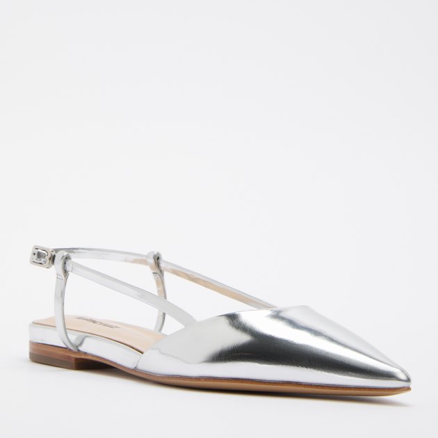 Балетки с открытой пяткой (слинг-бэк) LOLA CRUZ CARMEN FLAT, Артикул 109Z17BK, серебряный | 4051979. Ракурс 1