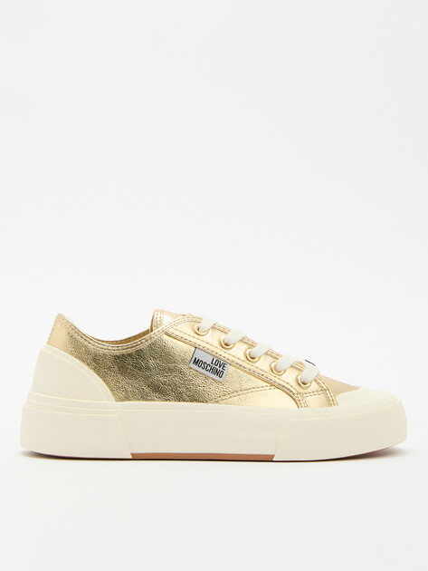 Женские кеды LOVE MOSCHINO NEW POP LOVE, Артикул JA15012G, золотой | 4061156. Ракурс 1