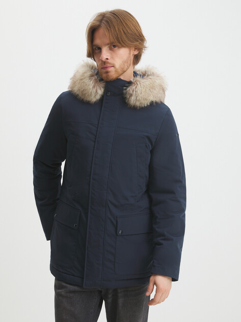 Мужской пуховик GEOX M NORWOLK, Артикул M4628F, темно-синий | 4064348. Ракурс 1