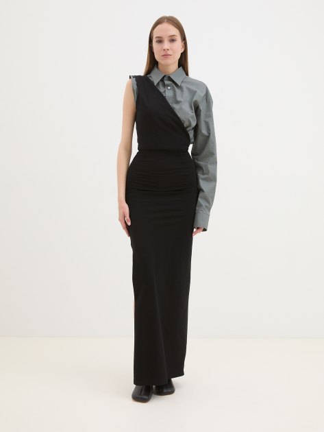 Женское платье MM6 MAISON MARGIELA Maxi Dress, Артикул S62DG0021, черный | 4064817. Ракурс 1