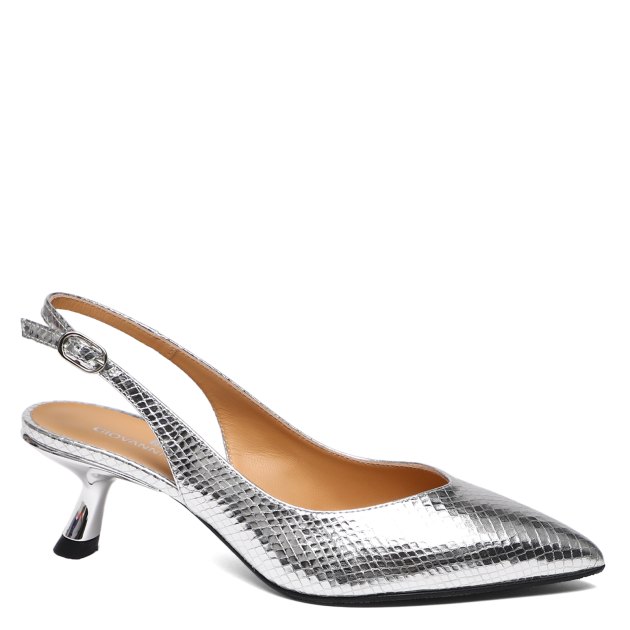 Женские туфли с открытой пяткой (слингбэк) GIOVANNI FABIANI, Артикул S24665, серебряный | 4066030. Ракурс 1