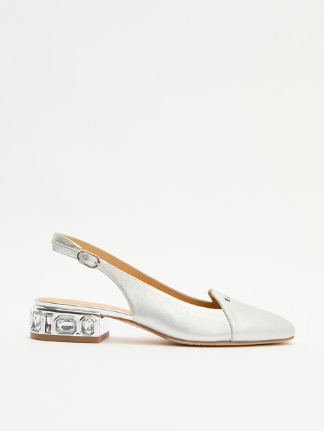 Женские туфли с открытой пяткой (слингбэк) GIOVANNI FABIANI, Артикул S24751, серебряный | 4066038. Ракурс 1