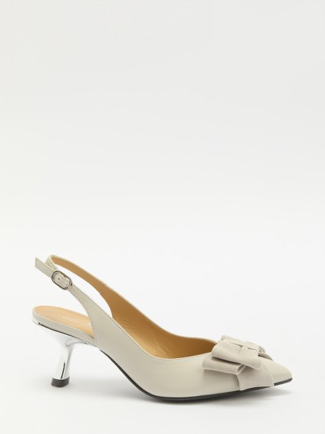 Женские туфли с открытой пяткой (слингбэк) GIOVANNI FABIANI, Артикул S24865, светло-серый | 4066138. Ракурс 1