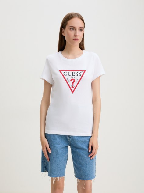 Женская футболка GUESS SS CN ORIGINAL TEE, Артикул W1YI1BI3Z14, белый | 4071978. Ракурс 1