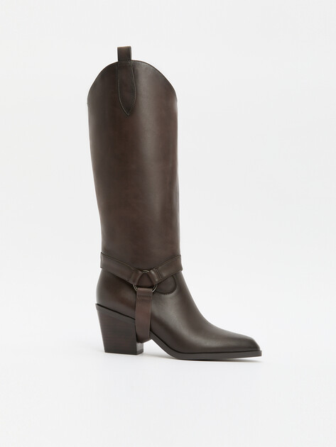Высокие казаки TENDANCE, Артикул CLF783B-04, темно-коричневый | 4073936. Ракурс 1