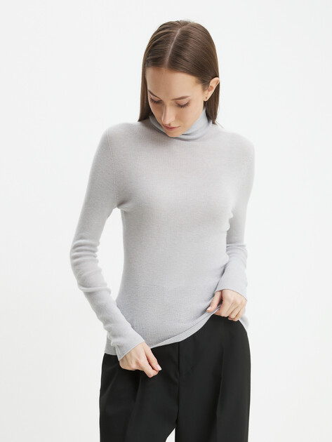 Женская бесшовная водолазка MAISON DAVID, Артикул KK385, фиолетово-серый | 4076760. Ракурс 1