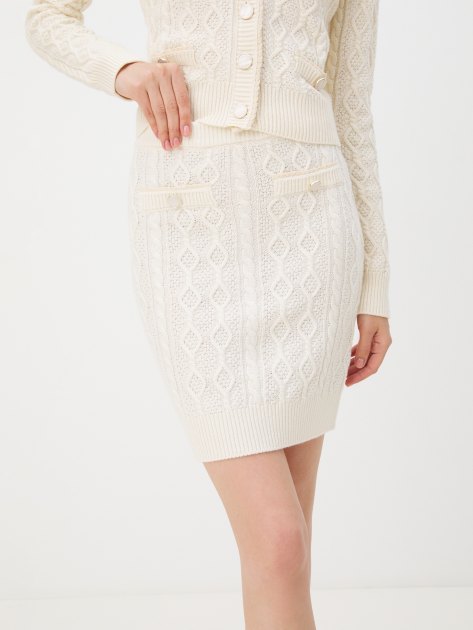 Юбка мини GUESS ISABELLE SKIRT SWTR, Артикул W4YD58Z37L1, молочно-белый | 4077460. Ракурс 1