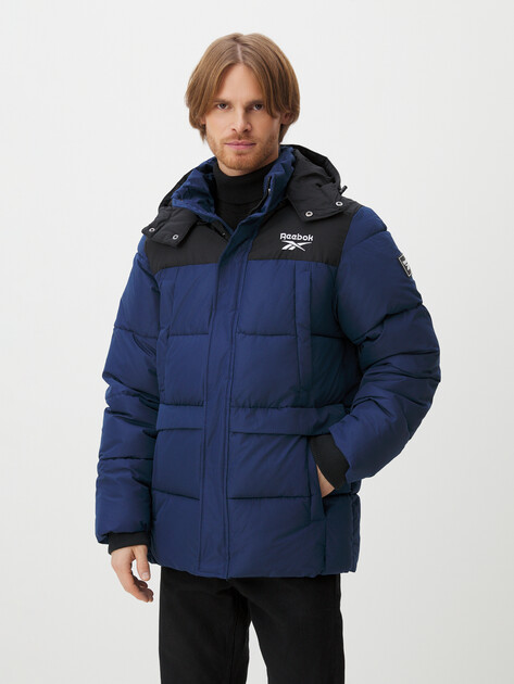 Мужской пуховик REEBOK Q4D PUFFER HML PARKA, Артикул OMRB1345VN, синий | 4079190. Ракурс 1