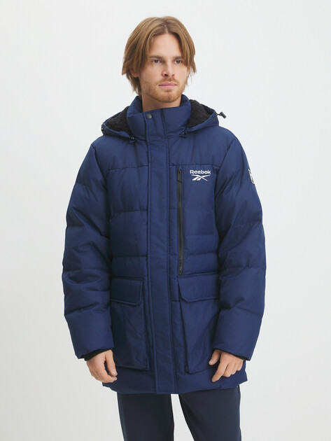 Мужской пуховик REEBOK Q4D PUFFER PARKA, Артикул OMRB1273VN, темно-синий | 4081263. Ракурс 1