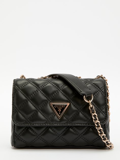 Кросс-боди GUESS GIULLY MINI 2 COMP CNVRTBL FLP, Артикул HWQG8748740, черный | 4082229. Ракурс 1