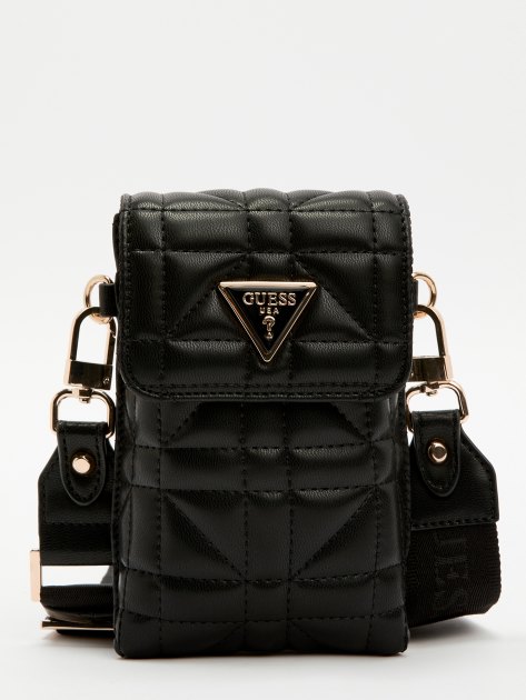 Женская сумка для смартфона GUESS LATONA FLAP CHIT CHAT, Артикул HWQG9211810, черный | 4082260. Ракурс 1
