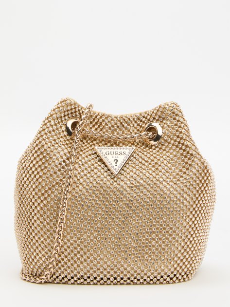 Женская сумка на плечо GUESS LUA POUCH, Артикул HWRG9205750, золотой | 4082298. Ракурс 1