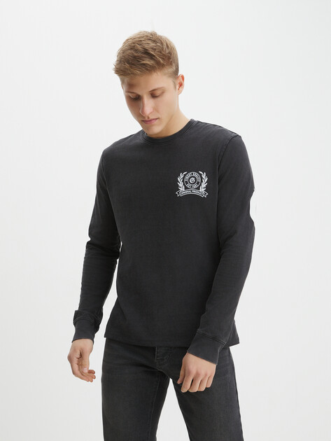 Мужской лонгслив GUESS LS BSC GUESS CREST LOGO TEE, Артикул M4YI93KBZV1, черный | 4082736. Ракурс 1