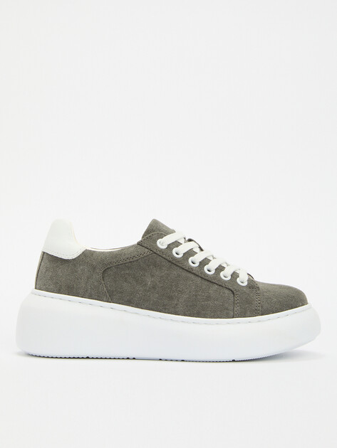 Женские кеды из денима TENDANCE, Артикул YS-38125A-3, темно-серый | 4083082. Ракурс 1