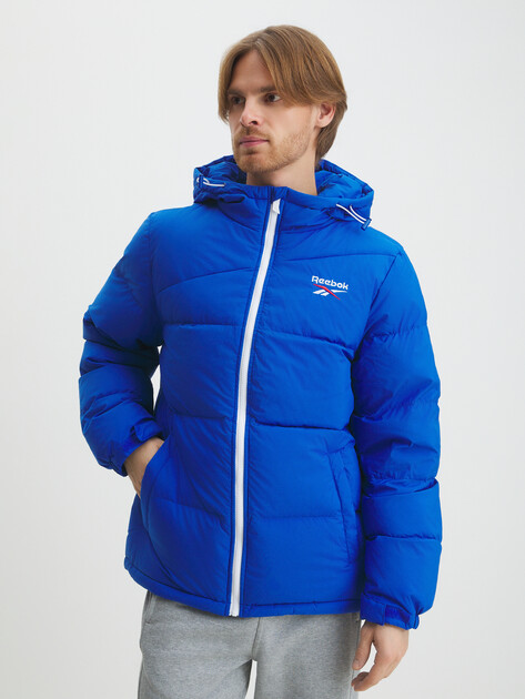 Мужской пуховик REEBOK Q4D STRETCH VECTOR PUFFER JACKET, Артикул OMRB1262VB, ярко-синий | 4085170. Ракурс 1