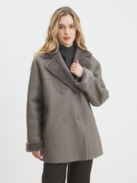 Женская дубленка MAISON DAVID, Артикул RV-W18, коричнево-серый | 4085317. Ракурс 1
