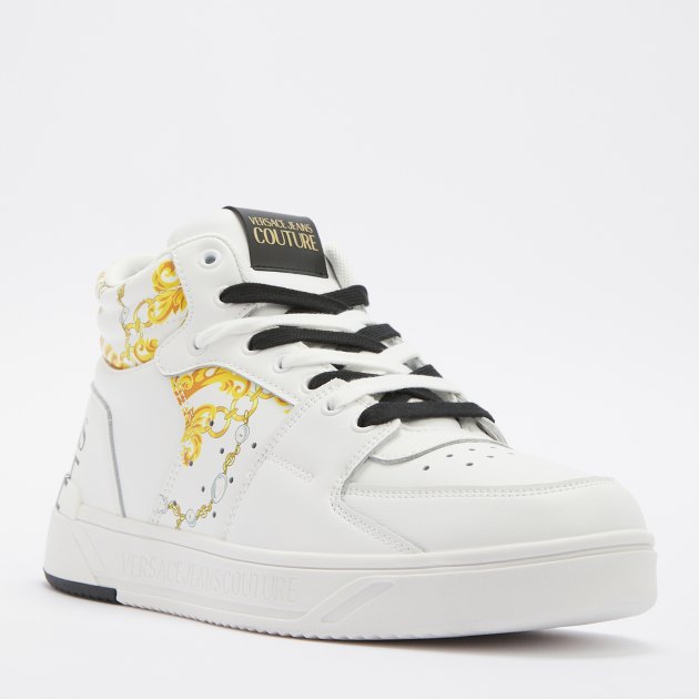 Мужские высокие кеды VERSACE JEANS COUTURE STARLIGHT, Артикул 77YA3SJ7, белый | 4092041. Ракурс 1