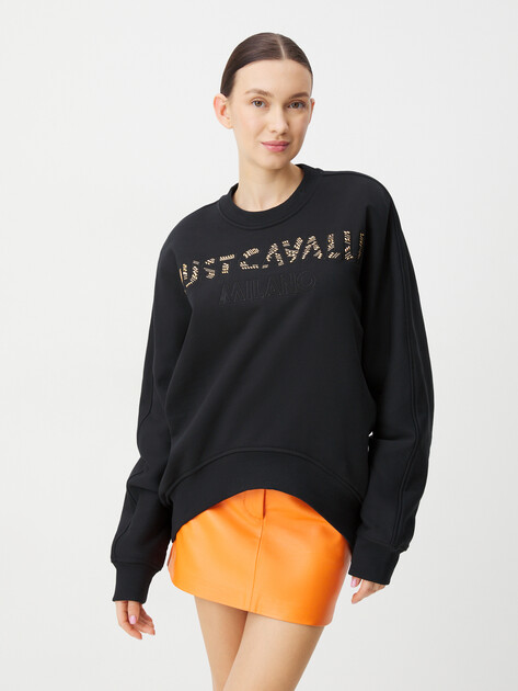 Женский свитшот JUST CAVALLI LOGO STUDS, Артикул 77PAIE15, черный | 4105521. Ракурс 1 Женский свитшот JUST CAVALLI LOGO STUDS, Артикул 77PAIE15, черный | 4105521. Ракурс 1