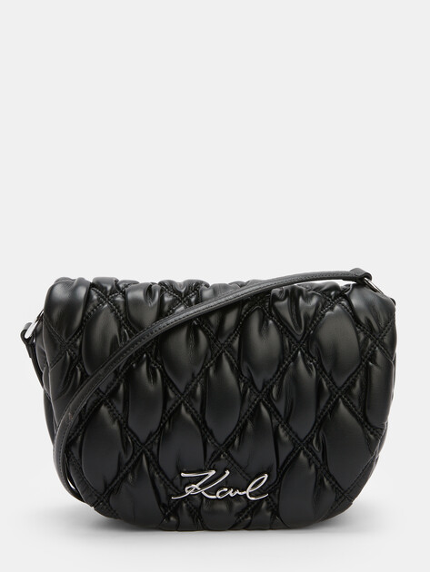 Женский сэдл KARL LAGERFELD k/signature kuilt flap shb, Артикул 246W3006, черный | 4125178. Ракурс 1
