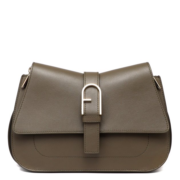 Женская сумка  FURLA, Артикул FURLA FLOW M TOP HANDLE, серо-зеленый | 4129858. Ракурс 1