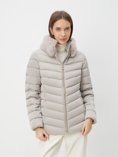 Женский пуховик GEOX W BETTANIE T, Артикул W4626T, серо-бежевый | 4152948. Ракурс 1