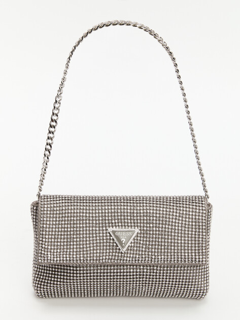 Клатч GUESS ZALINA FLAP CLUTCH, Артикул HWRY9350700, серебряный | 4190195. Ракурс 1