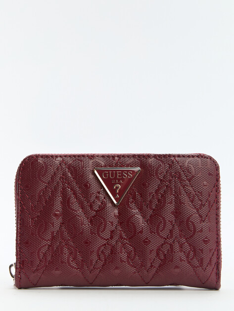 Женский кошелёк GUESS ADELARD SLG MEDIUM ZIP AROUND, Артикул SWGG9502140, вишневый | 4190287. Ракурс 1