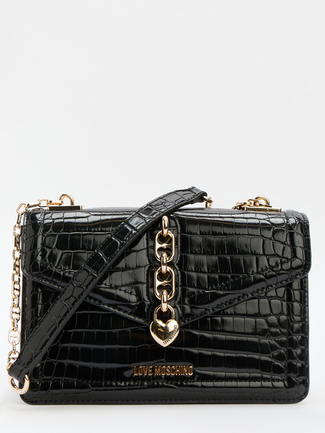Женская сумка на плечо LOVE MOSCHINO CHAIN DETAIL CROCO, Артикул JC4384PP FW24, черный | 4192173. Ракурс 1 Женская сумка на плечо LOVE MOSCHINO CHAIN DETAIL CROCO, Артикул JC4384PP FW24, черный | 4192173. Ракурс 1