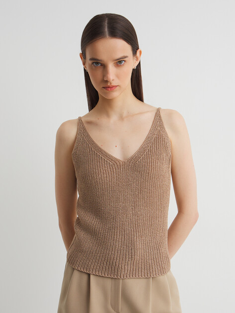 Женский топ MAISON DAVID, Артикул 2023-132, пыльно-коричневый | 4213039. Ракурс 1