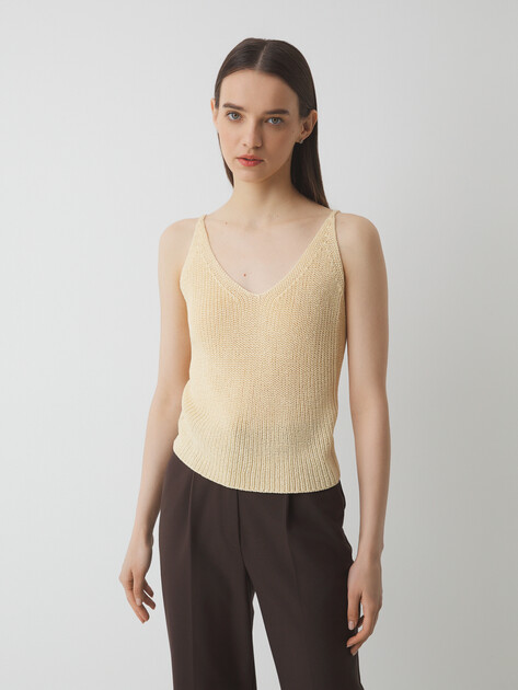 Топ MAISON DAVID, Артикул 2023-132, желто-бежевый | 4213044. Ракурс 1