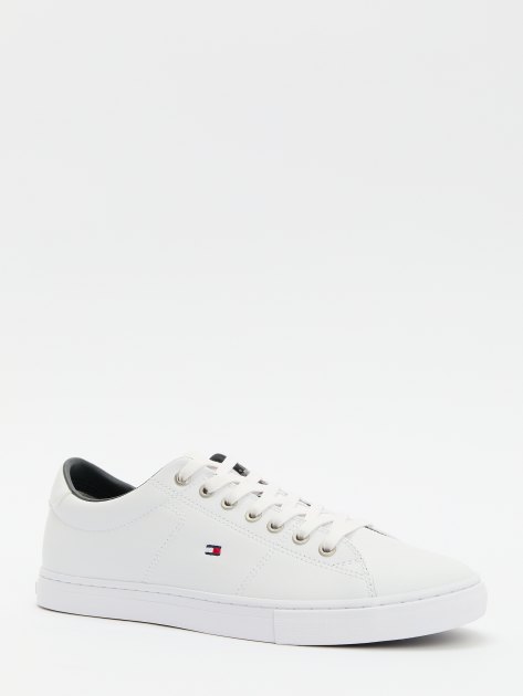 White leather tommy hilfiger sneakers best sale