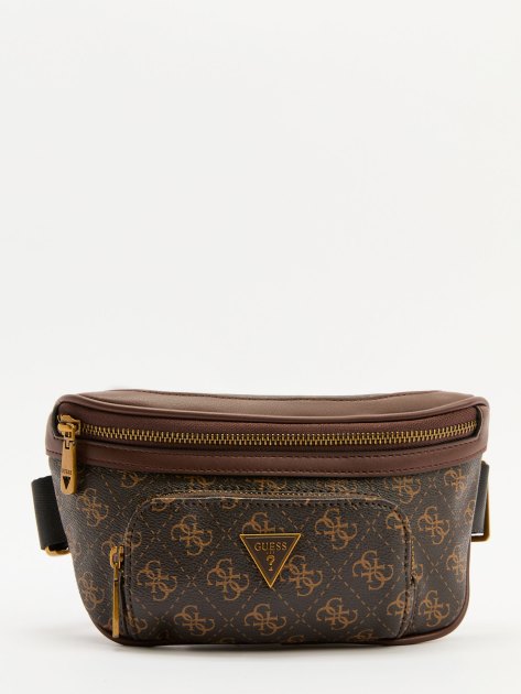 Мужская поясная сумка GUESS VEZZOLA ECO COMPACT BUM BAG, Артикул HMEVZLP3231, темно-коричневый | 4235830. Ракурс 1