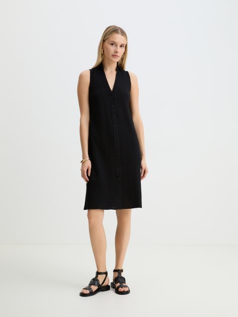 Женское платье-рубашка из муслина MAISON DAVID, Артикул BLN924-1, черный | 4236091. Ракурс 1