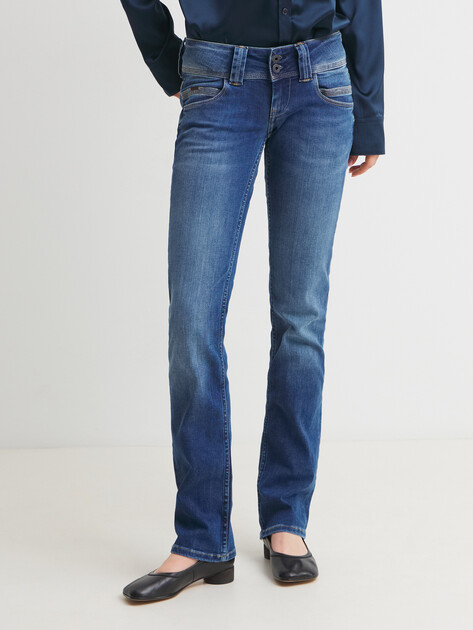 Женские прямые джинсы PEPE JEANS VENUS, Артикул PL204175D24, темно-синий | 4238949. Ракурс 1 Женские прямые джинсы PEPE JEANS VENUS, Артикул PL204175D24, темно-синий | 4238949. Ракурс 1